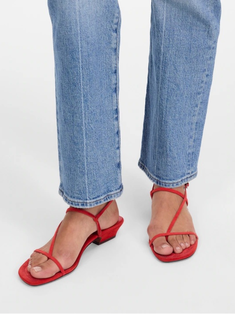 Madewell Red Suede Strappy Sandals